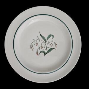 Wedgwood Broomgrass Salad Plates Set of 3 Ironstone Green Floral Vintage Crazing